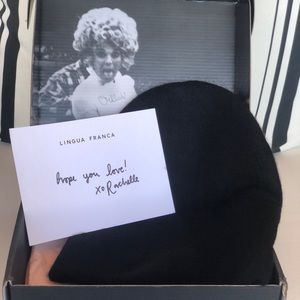 Lingua Franca Black Cashmere Beanie